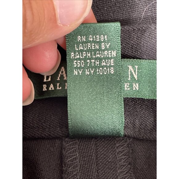 Lauren Ralph Lauren Pants Womens‎ Size 14 Black Gold Button Pocket Office Career - Picture 10 of 14